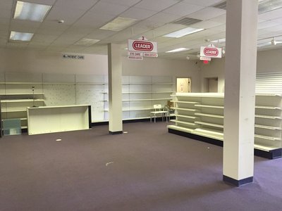 Interior of former drug store